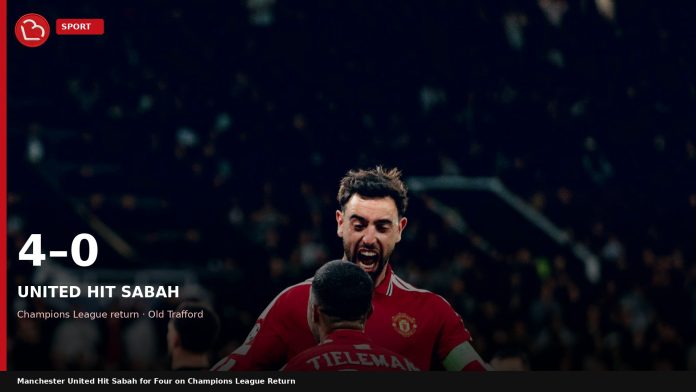 Manchester United 4-0 Sabah FK UEFA Champions League, Old Trafford, Thu 10 Sep 2026